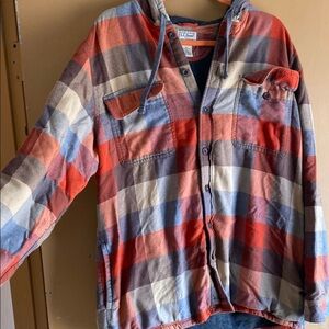 L.L. Bean Lightweight Orange and Gray Shirt Jacket